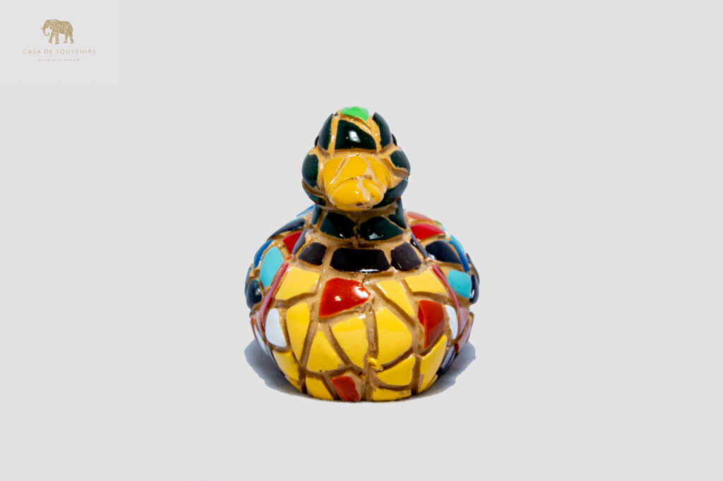 Mosaic Duck statue made with marble dust and with enamel. It's the best collection in Spain.