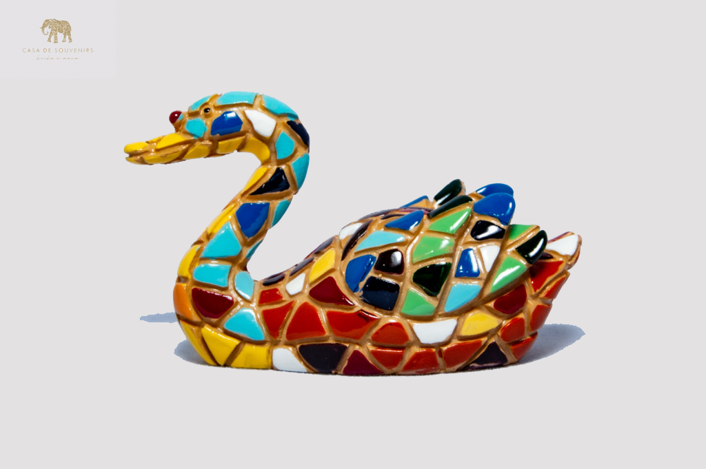 Mosaic Goose statue made with marble dust and with enamel. It's the best collection in Spain.