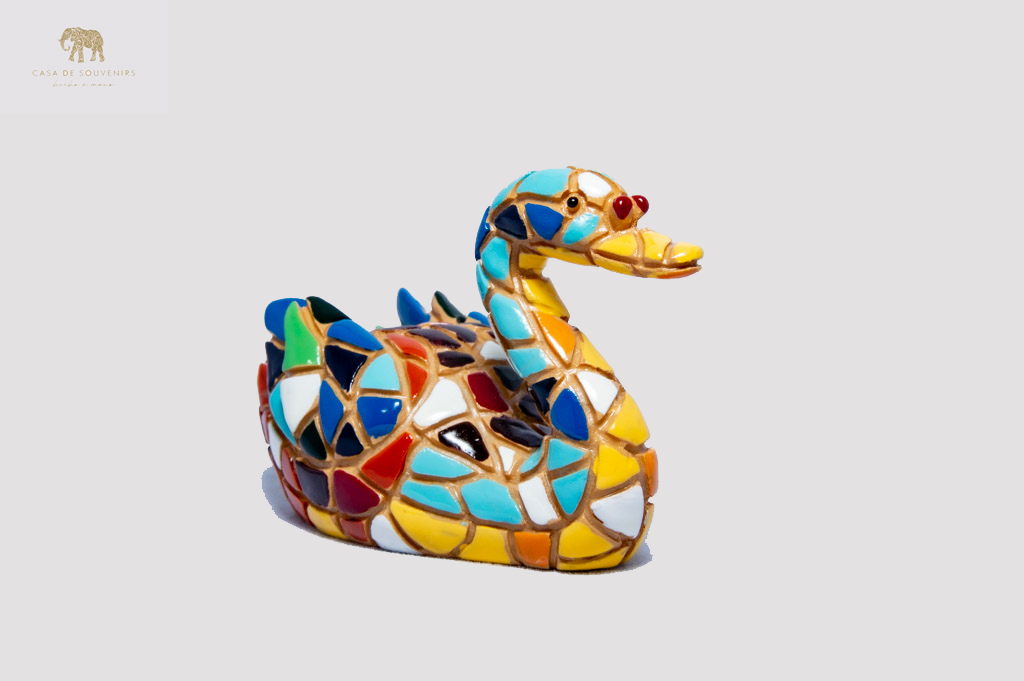 Mosaic Goose statue made with marble dust and with enamel. It's the best collection in Spain.