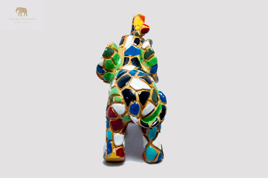 Mosaic Elephant statue made with marble dust and with enamel. It's the best collection in Spain.