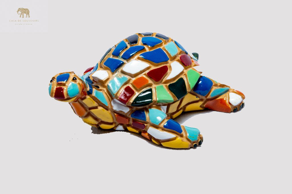 Mix Colours Mosaic Turtle statue made with marble dust and with enamel. It's the best collection in Spain.