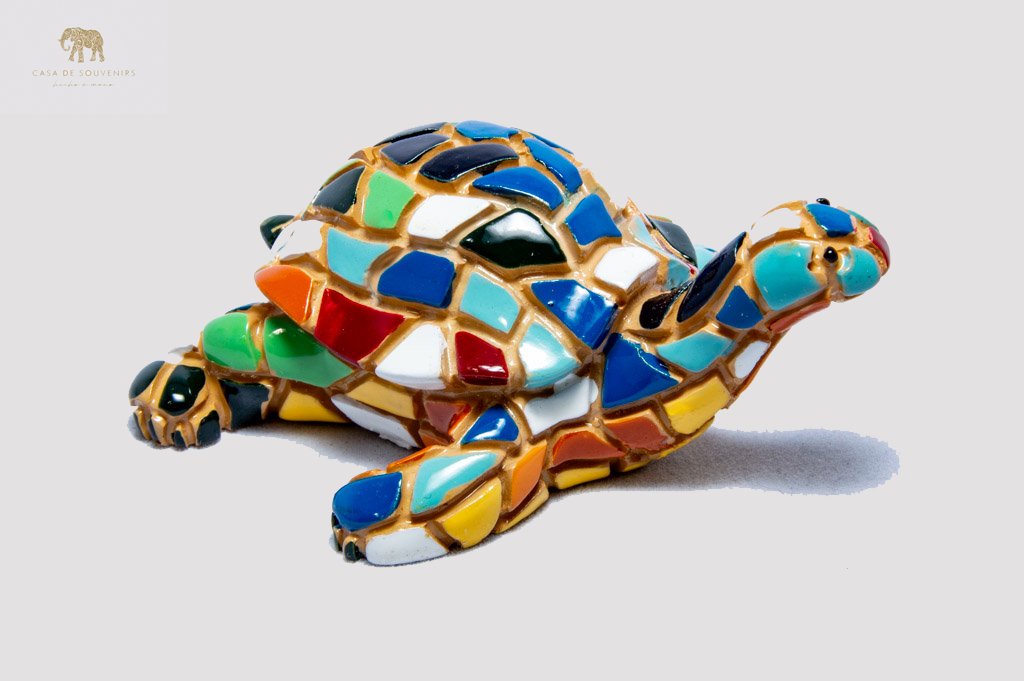 Mix Colours Mosaic Turtle statue made with marble dust and with enamel. It's the best collection in Spain.