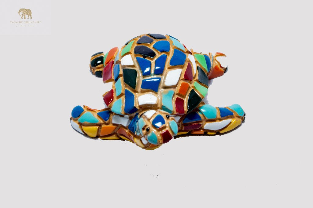 Mix Colours Mosaic Turtle statue made with marble dust and with enamel. It's the best collection in Spain.