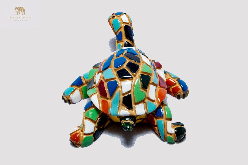 Mix Colours Mosaic Turtle statue made with marble dust and with enamel. It's the best collection in Spain.