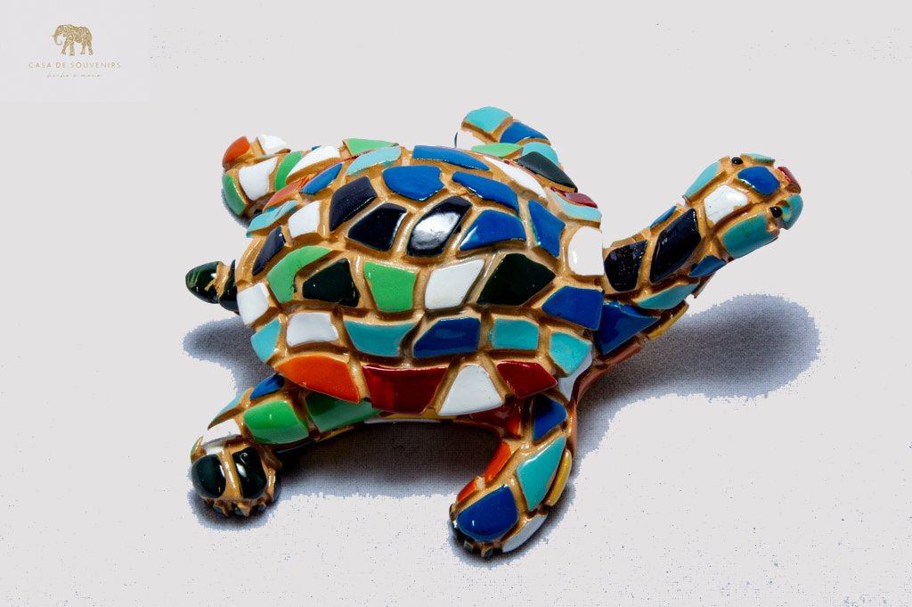 Mix Colours Mosaic Turtle statue made with marble dust and with enamel. It's the best collection in Spain.