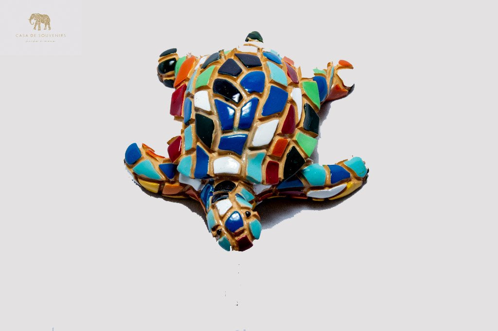 Mix Colours Mosaic Turtle statue made with marble dust and with enamel. It's the best collection in Spain.