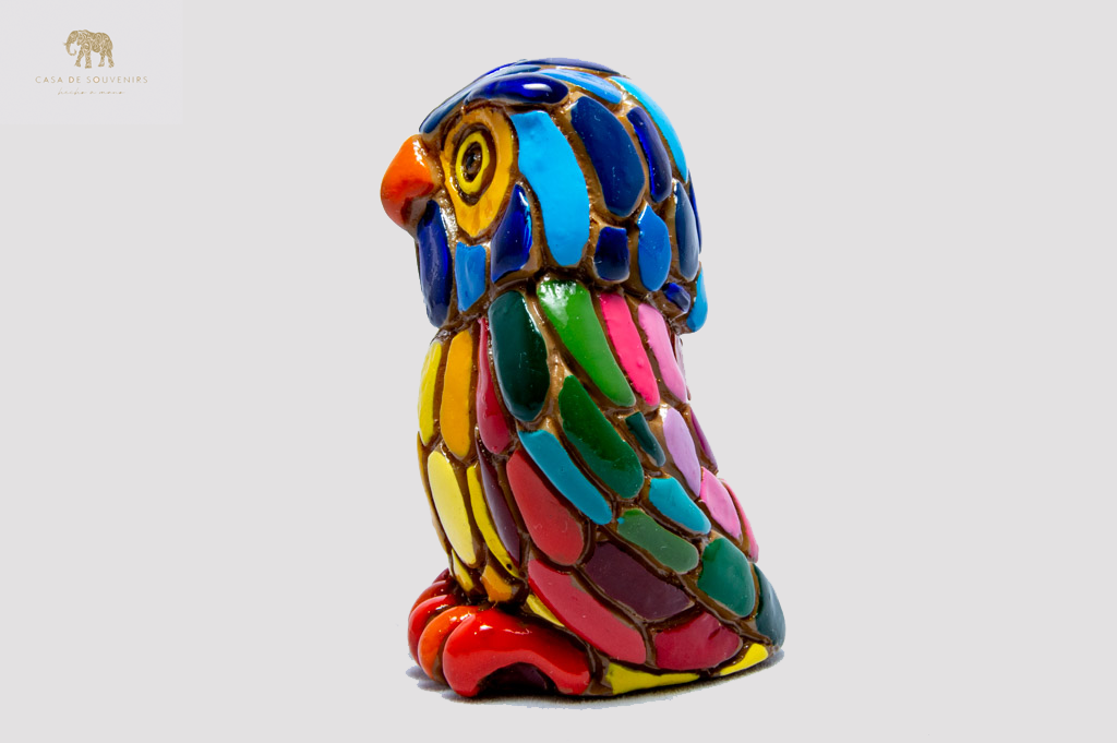 Red And Blue Owl 7(CM) , Owl figurine, Owl Statue, Decorative Owl, Figura de Búho, Multicolor Owl ,Hand Painted