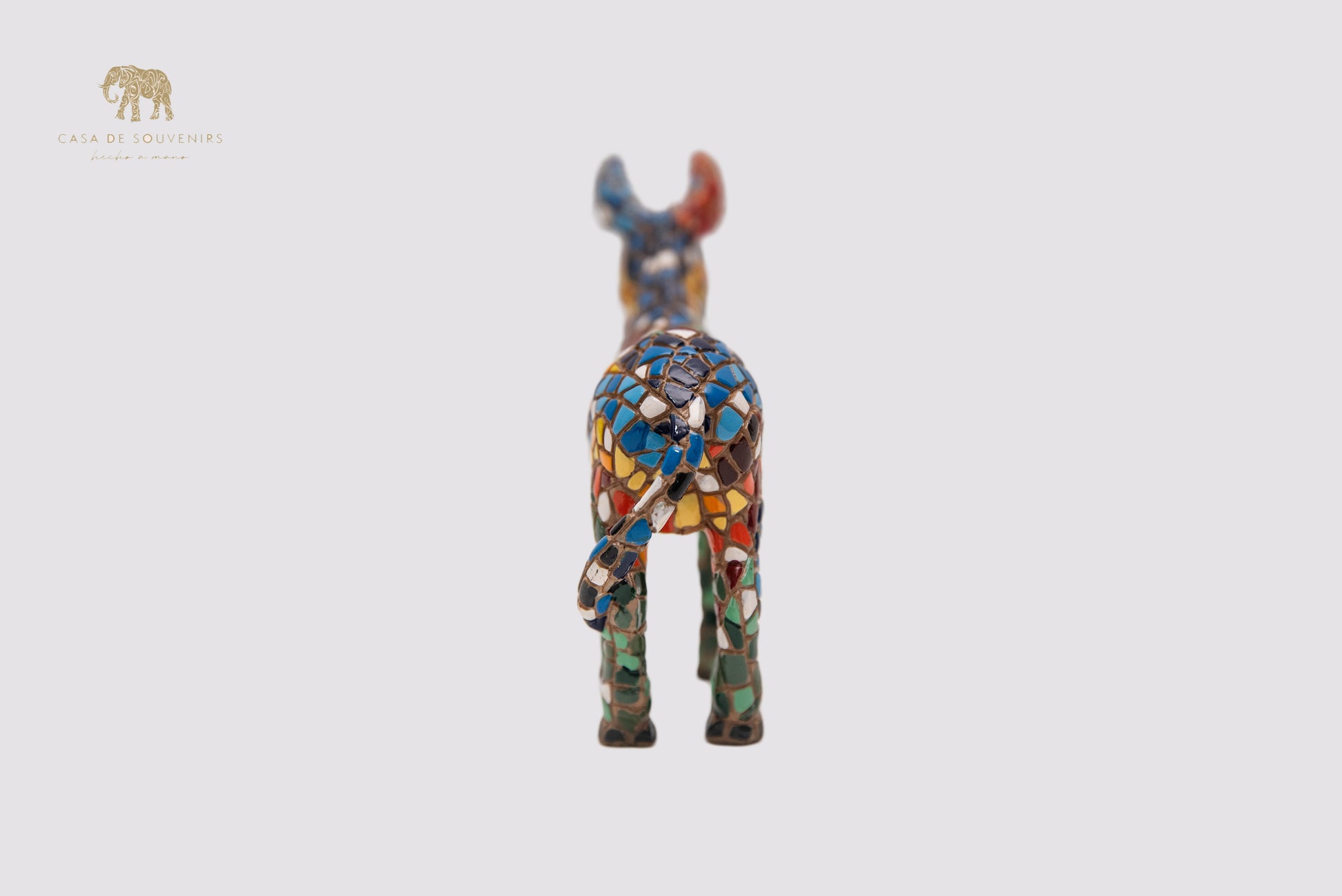 Mix Colours Mosaic Donkey statue made with marble dust and with enamel. It's the best collection in Spain.