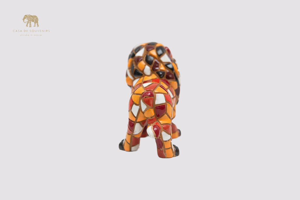 Mosaic Lion statue made with marble dust and with enamel. It's the best collection in Spain.