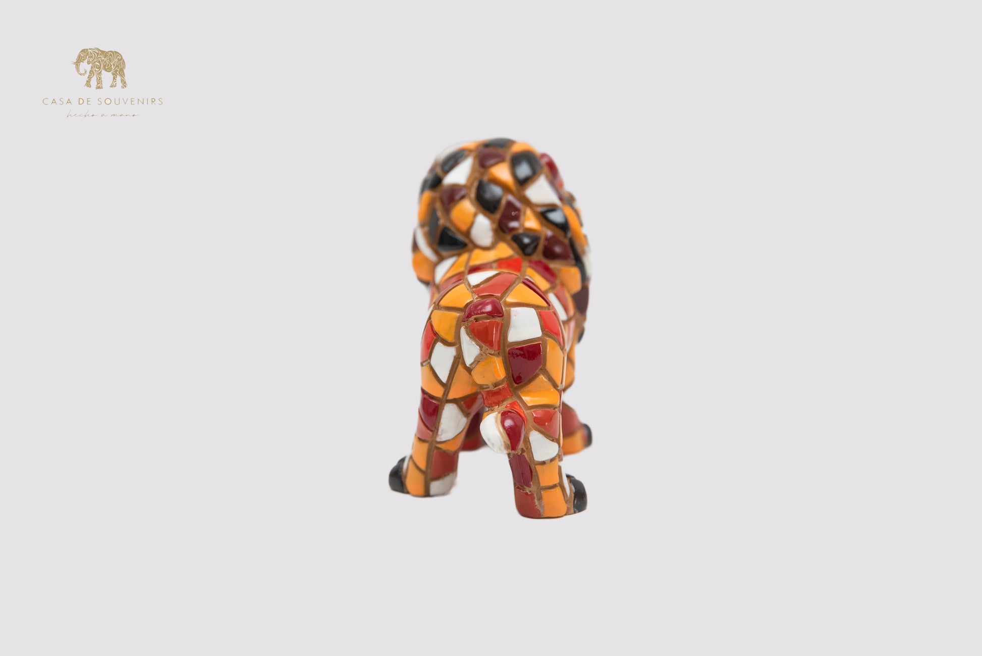 Mosaic Lion statue made with marble dust and with enamel. It's the best collection in Spain.