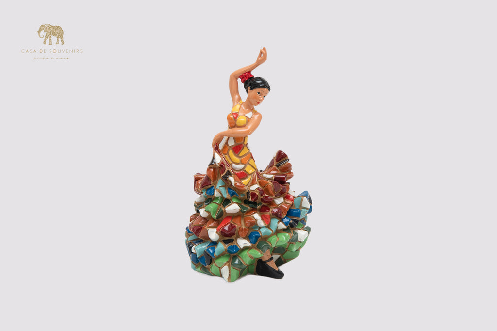 Mosaic Spanish flamenco dancer statue made with marble dust and with enamel. It's the best collection in Spain.