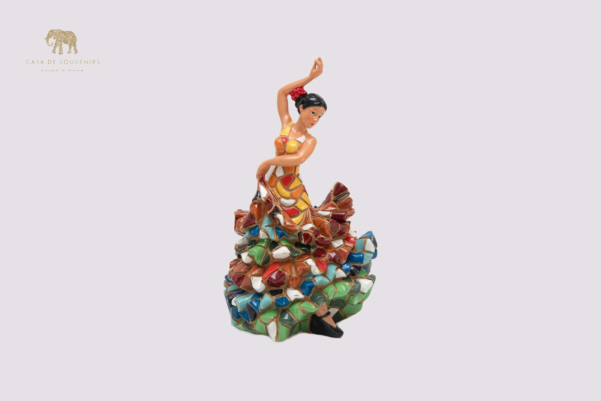 Mosaic Spanish flamenco dancer statue made with marble dust and with enamel. It's the best collection in Spain.