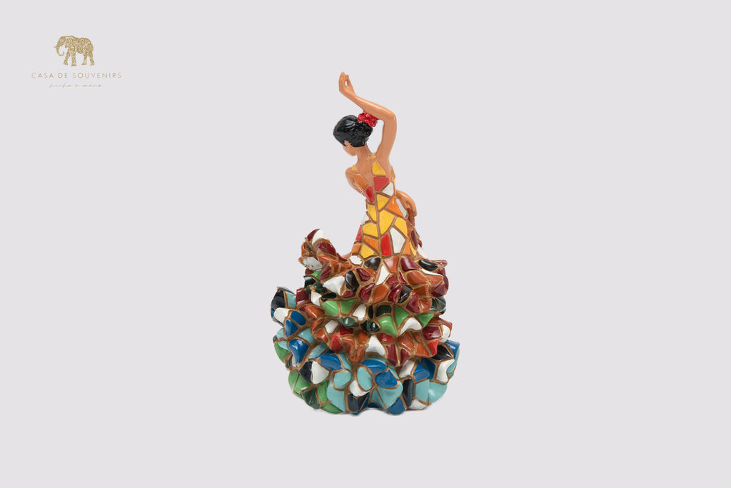 Mosaic Spanish flamenco dancer statue made with marble dust and with enamel. It's the best collection in Spain.