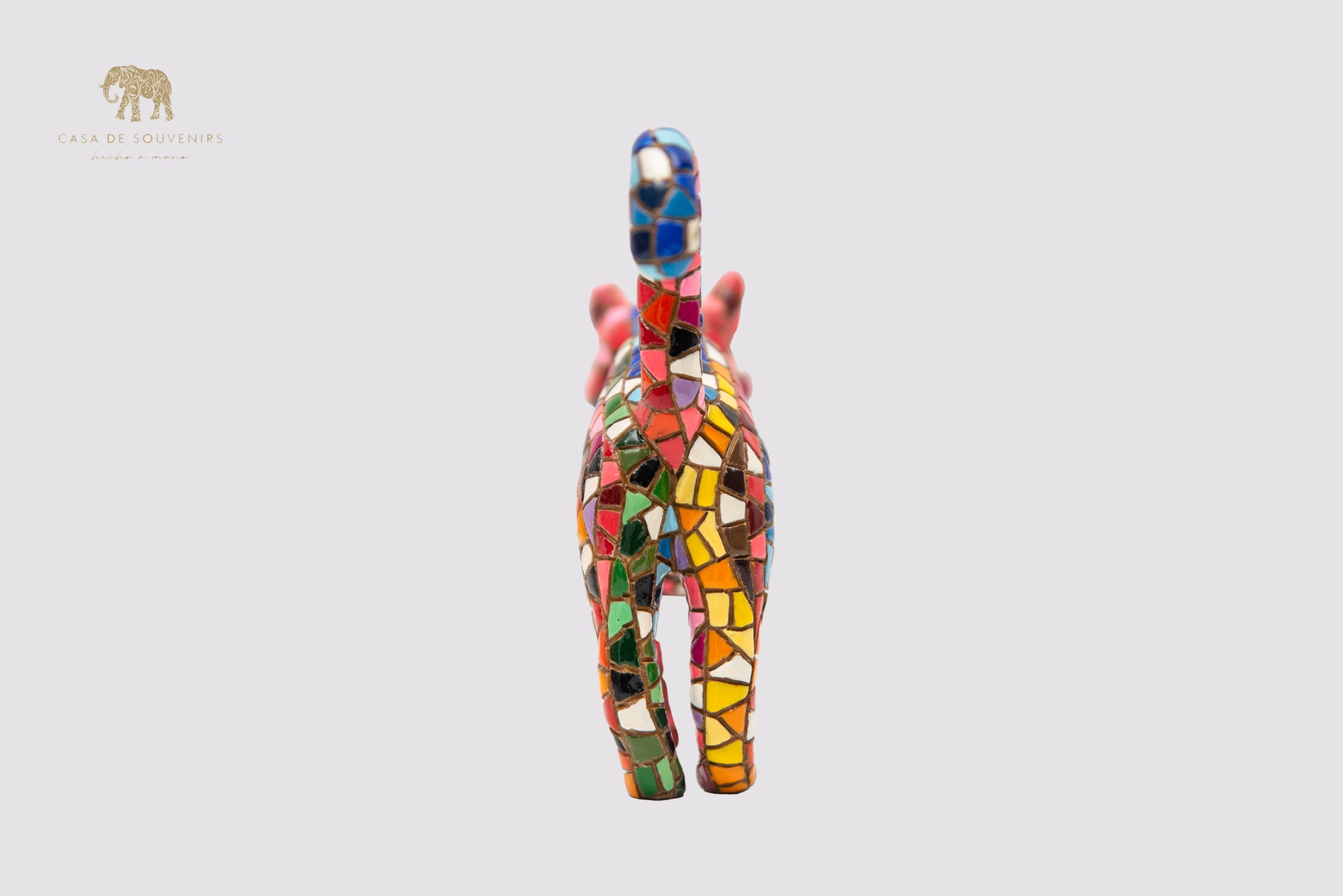 Mix Colours Mosaic Cat Stand statue made with marble dust and with enamel. It's the best collection in Spain.
