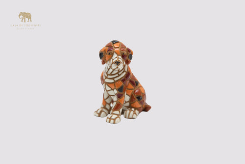 Dog Mosaic statue made with marble dust and with enamel. It's the best collection in Spain.