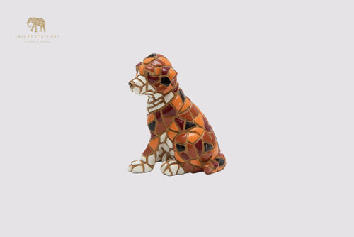 Dog Mosaic statue made with marble dust and with enamel. It's the best collection in Spain.