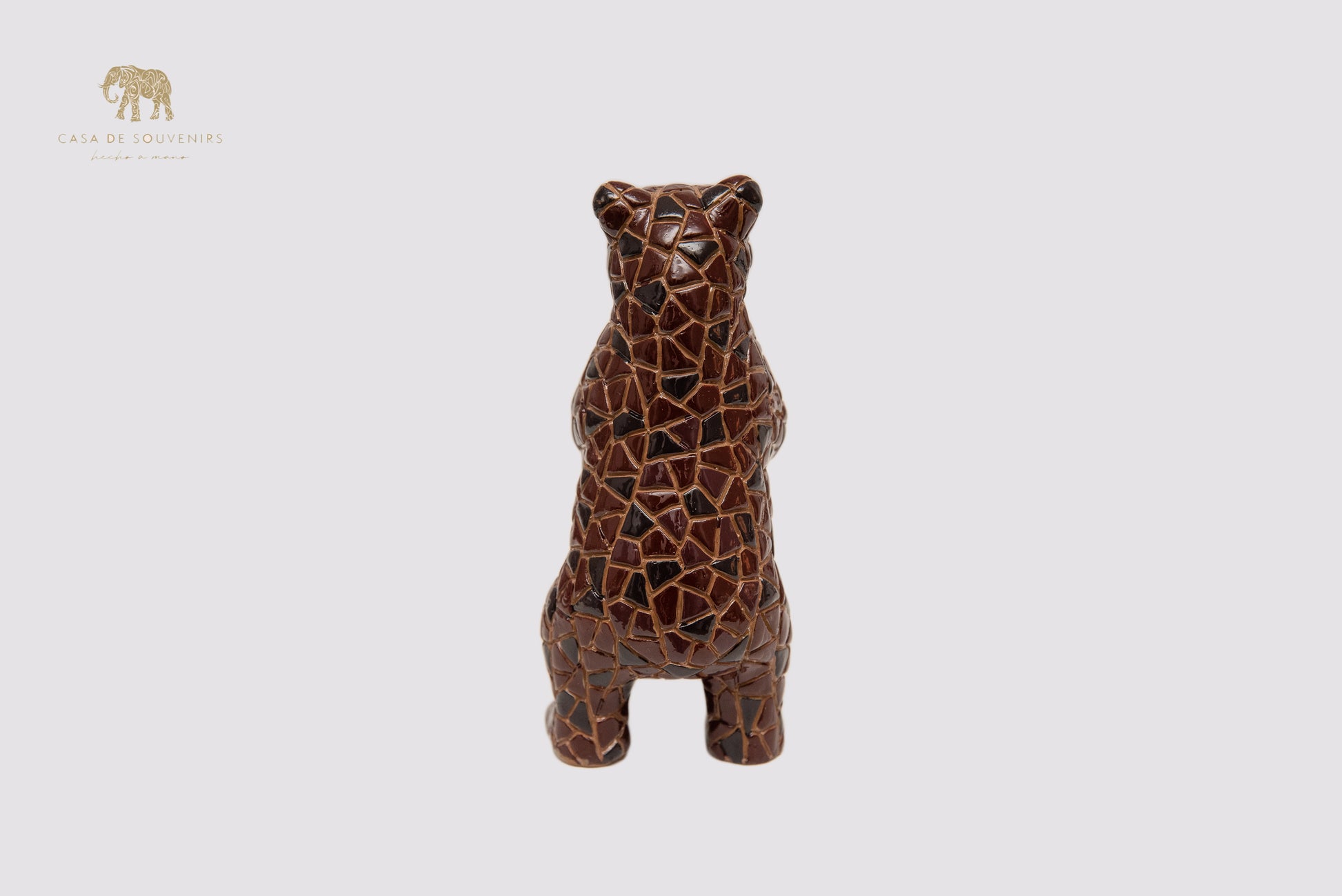 Mosaic Brown Bear Statue With Beautiful Colours made with marble dust and with enamel. It's the best collection in Spain.
