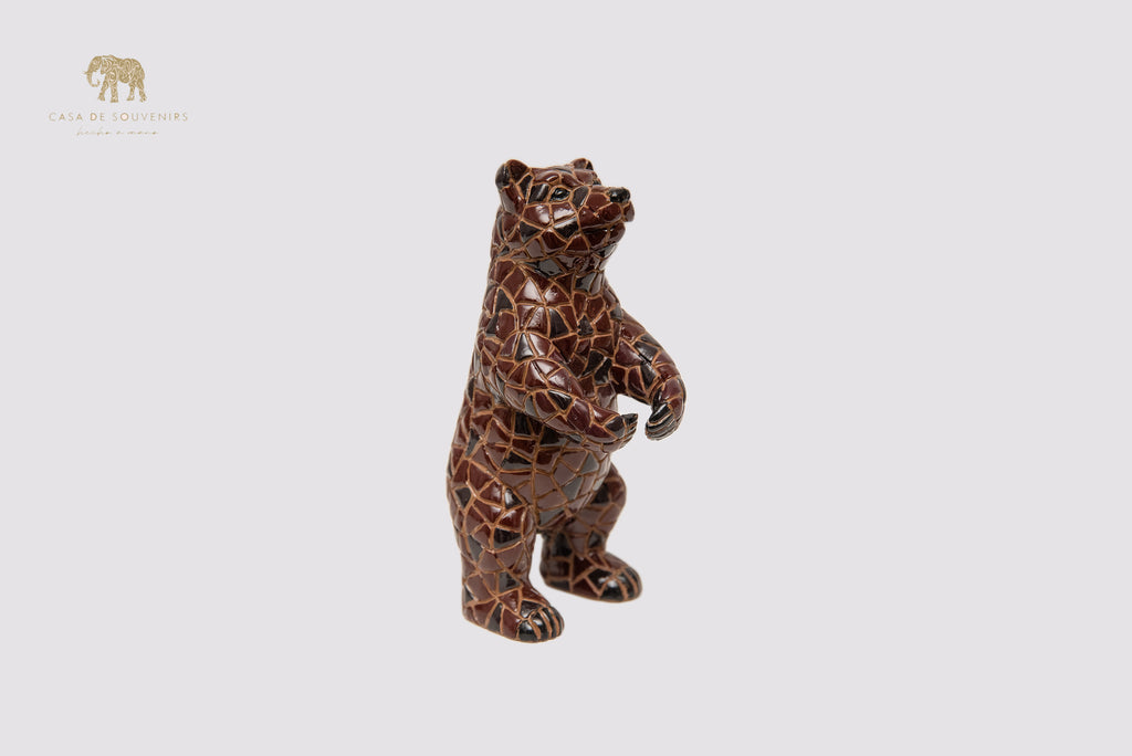 Mosaic Brown Bear Statue With Beautiful Colours made with marble dust and with enamel. It's the best collection in Spain.