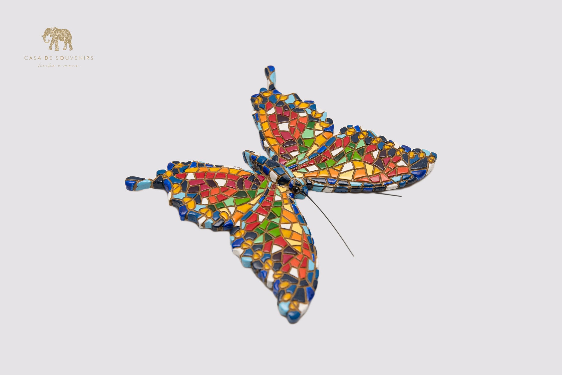 Mix Colours Mosaic Butterfly statue made with marble dust and with enamel. It's the best collection in Spain.