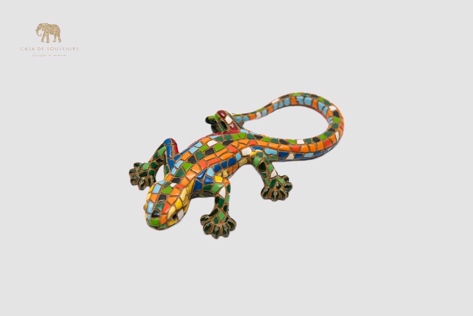 Mix Colours Mosaic Salamander statue made with marble dust and with enamel. It's the best collection in Spain.