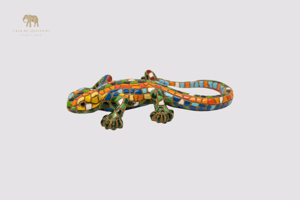 Mix Colours Mosaic Salamander statue made with marble dust and with enamel. It's the best collection in Spain.