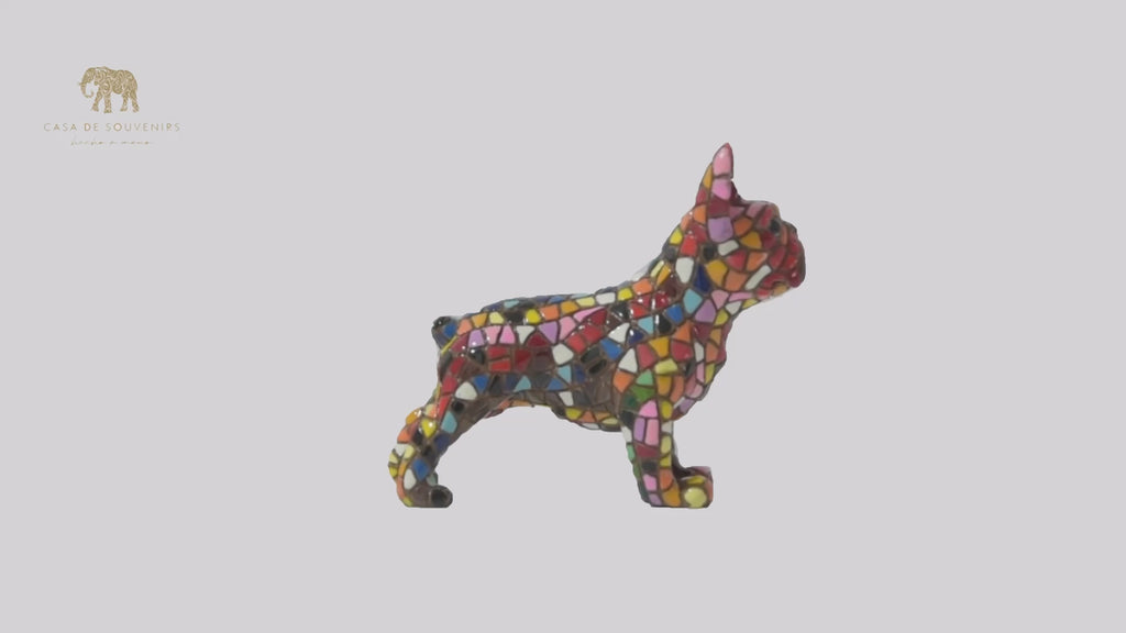 Bulldog Stand statue made with marble dust and with enamel. It's the best collection in Spain.
