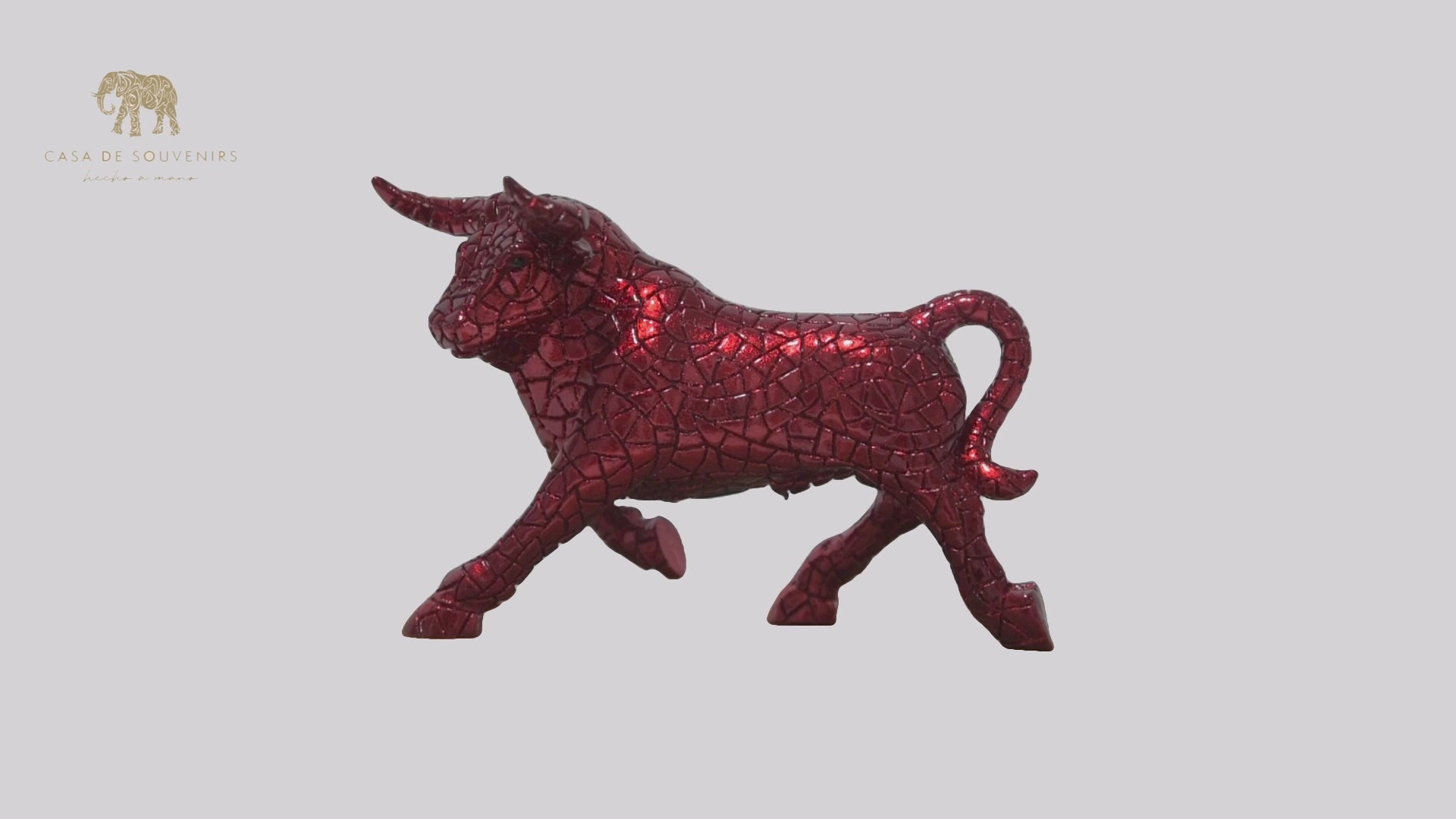 Mosaic Red Bull statue made with marble dust and with enamel. It's the best collection in Spain.