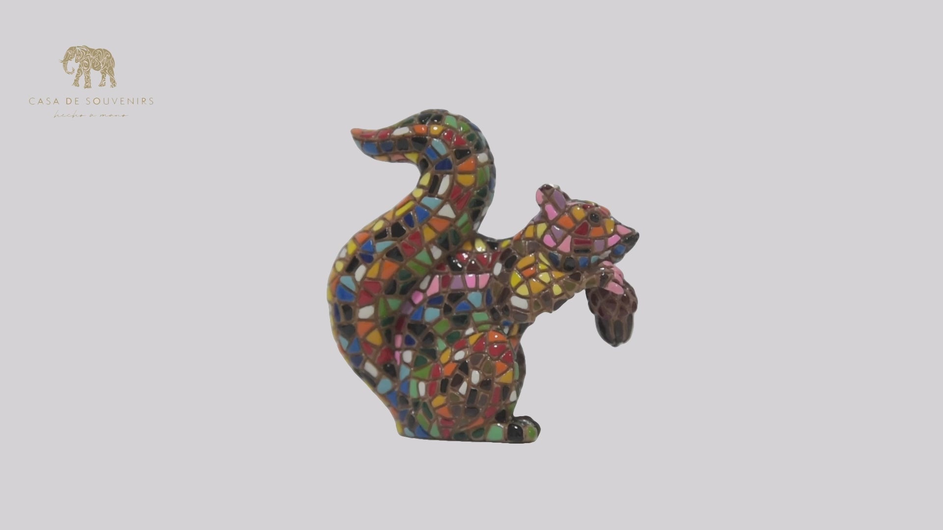 Mix Colours Mosaic Squirrel statue made with marble dust and with enamel. It's the best collection in Spain.