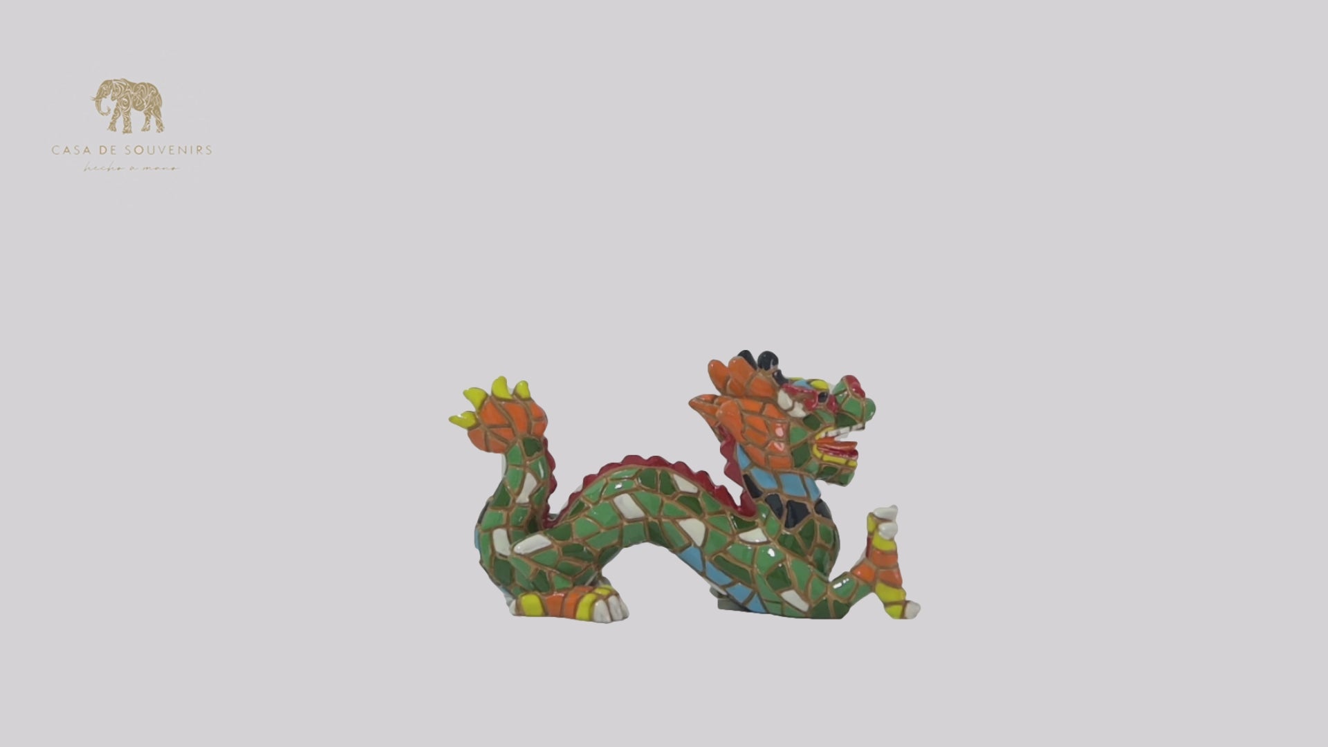 Mix Colors Mosaic Dragon statue made with marble dust and with enamel. It's the best collection in Spain.