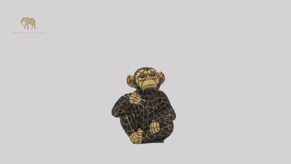 Mix Colours Mosaic Monkey statue made with marble dust and with enamel. It's the best collection in Spain.